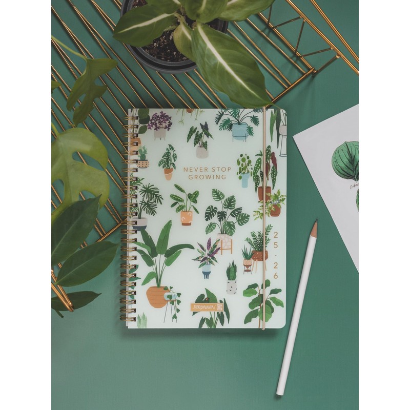 BRUNNEN School Calendar 2025/2026 "Little Plants" | A5, Plastic
