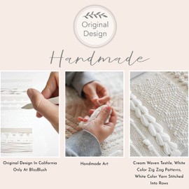 BlissBlush Boho Lumbar Throw Pillow Cover 14X36, Decorative Long Modern Accent Body Lumbar Pillow for Bed, Woven Textured Lumbar Pillowcase for Couch, Cream White (Cover ONLY)