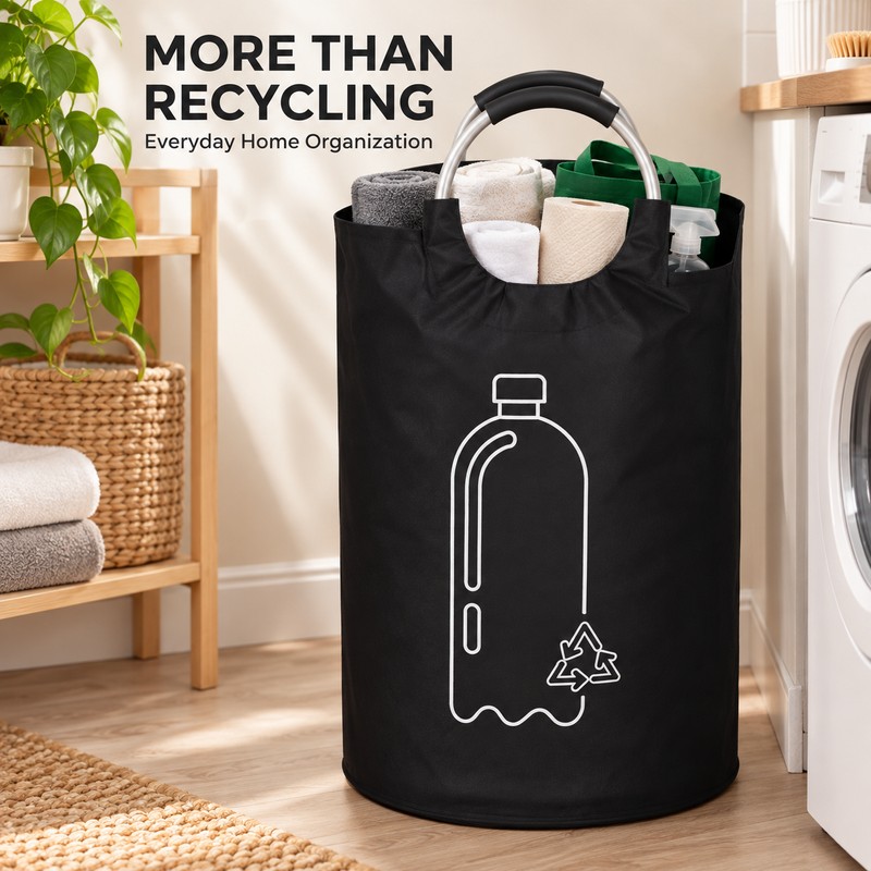 82L Recycling Bin for Empty Bottle Storage – Foldable Waterproof