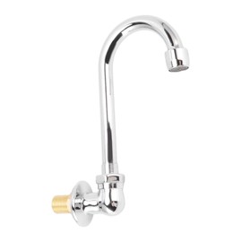 Foot Pedal Faucet, Stainless Steel G12 Thread Wall Mounted Knee Valve Basin Tap Valve Bathroom Basin Faucet Set for Hospital Medical Laboratory