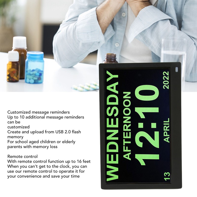 11.6 Inch Digital Calendar Alarm Day Clock 12 24 HR