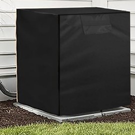Aozzy Central Air Conditioner Covers for Outside Units Heavy Duty Ac Cover for Outdoor Unit Square Winter Withstand The Rain and Snow (Black, 38x38x40 inches)