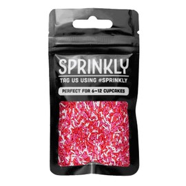 SPRINKLY - Matt Sugar Strands - Pink, Red & White - 30g