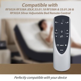 RF502A RF358A New Replacement Remote Control for Tempur-Pedic Ergo or Ergo Extend Adjustable Bed Base JDLK.33.01.18 RF358A, JLDK.33.01.36, RF502A（Silver）