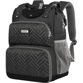 Lunch Backpack, Backpack Lunch Bag for Women, 15.6 Inch Lunchbox Backpack with USB and RFID Pockets, Water-resistant Backpack with Lunch Compartment,Laptop lunch Bag for Work