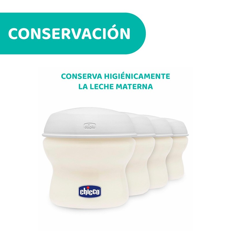 CHICCO, Contenedores de Leche para Bebé, Natural Feeling, 4 piezas