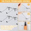 Moxweyeni 100 Pack Pegboard Hooks 6 Inch Metal Display Hooks