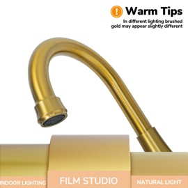 4 inch Brushed Gold Bathroom Sink Faucet with Pop-up Drain and 2 Supply Hoses, Stainless Steel Lead-Free 2-Handle Centerset Faucet for Bathroom Sink Vanity RV