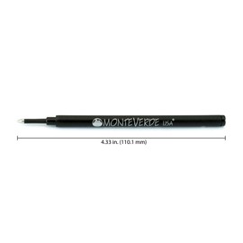 Monteverde Ceramic Rollerball Refill for Capped Rollerball Pens, Black, 2-Pack (G232BK)