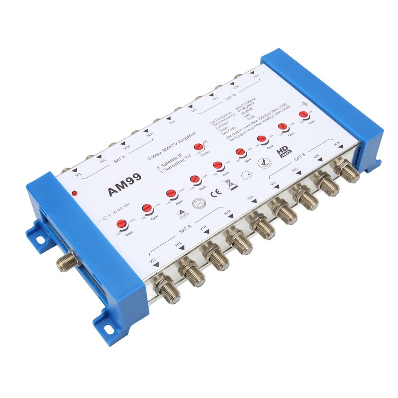 9 Way SMATV Amplifier Professional Plug and Play Satellite TV
