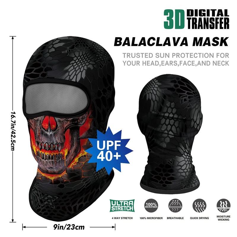 M-YOUNG Máscara facial de cráneo, pasamontañas, polaina de cuello, protección