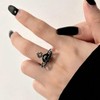 Crymystal Boho Saturn Crystal Ring Black Paved CZ Knuckle Ring