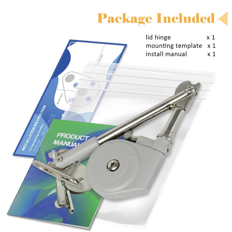 Ravaver Lid Stay 105 Degree Open with Soft Close, Lid