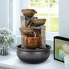 Agoodping Relaxtion Tabletop Fountain with LED Lights-Desktop Waterfall Fountain Submersible