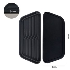 Qivine 2Pcs Refrigerator Drip Tray, Fridge Water Dispenser Drip Mat, Silicone Mini Fridge Drip Tray, Cuttable & Resizable Refrigerator Drip Pan Refrigerator Mats for Fridge Accessories (Black B)