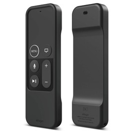 elago R1 Intelli Case [Black]-[Magnet Technology][Anti-Slip][Lanyard Included][Heavy Shock Absorption] for Apple TV Siri Remote 4K / 4th Generation