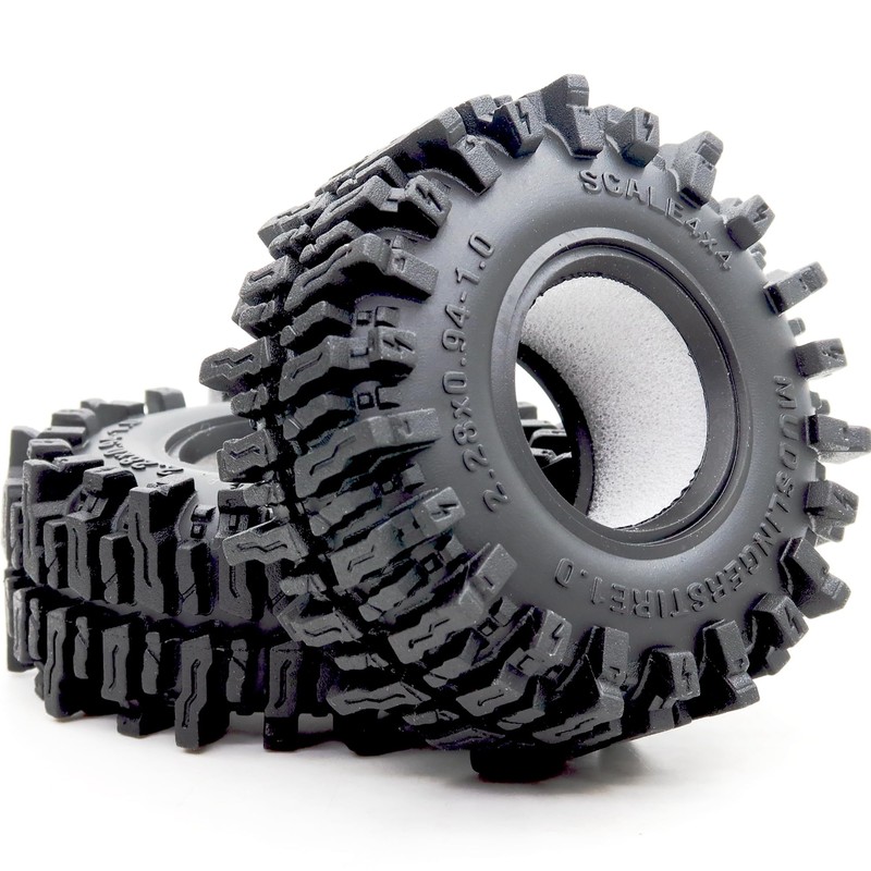 HOBBYSOUL 1.0 Crawler Tires 58mm Tall 1.0'' Mud Slingers Super