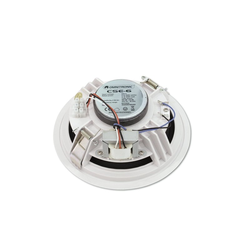 OMNITRONIC CSE-6 Ceiling Speaker, 6 Inch Broadband Built-in Speaker, 100
