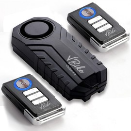 vBike Anti-Theft Alarm System,for eBike, Bike, Motorcycle, and Trailer Wireless with Two Remote Controls, Vibration Motion Sensor, Waterproof, 113dB Loud Alarm with Seven Sensitivity Level