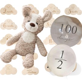 JP-SAKURA [Genuine] Photography Set Included, First Toy, Dog, Half Birthday, 100th Celebration, My Baby List, Plush Toy, Gift, Baby Shower Gift (Dog)