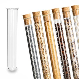 Tuuters 25 Test Tubes with Rolled Rim and Cork | High-Quality Workmanship ✓ Ideal for Attaching Gift Tags ✓, 160 x Ø 16mm