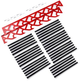 FOSHIO Vinyl Roll Holder with Poles, Metal Rack with 7pcs Extendable 70” Poles with Mounting Hardware Wall Mounted for Pulling More Rollers of Vinyl, Transfer Paper Tape, Wallpaper, Window Film