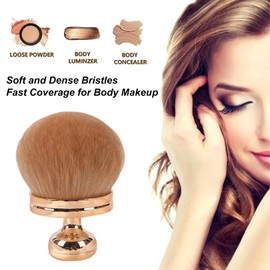 Extra Large Body Makeup Brush Self Tan Brush Tanner, Self Tan Back Applicator Foundation Brush for Bronzers Blend Tanning Applicator for Face & Leg, Oval with Drawstring Bag (Rosegold)