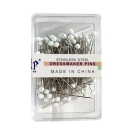 haoa Fine Needle Needles for Fabric Painting, Fine Needle Type, Silk Pin, Sewing Pin, Waiting Needle, Small Balls, Pack of 100 (White)