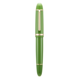 Jinhao X159 Avocado Green Acrylic Fountain Pen, Size 8 Medium Nib Gold Trim Classic Design Smooth Writing Pen with Converter