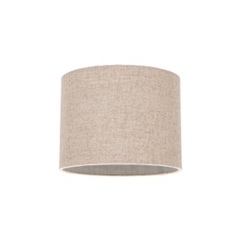 Contemporary and Stylish Natural Linen 8" Drum Lamp Shade in Oatmeal | 40watt Maximum | 15cm x 20cm by Happy Homewares