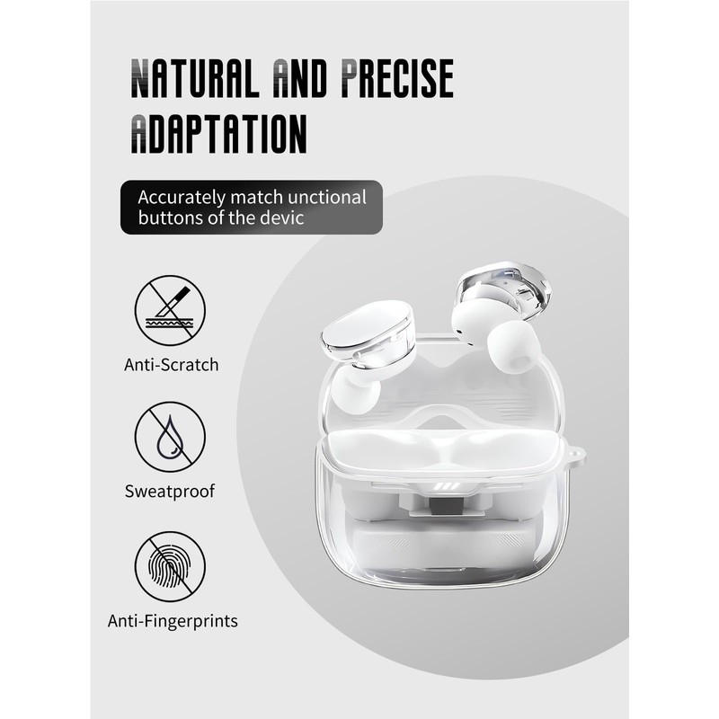 for JBL Tune Buds 2 Case Clear, Transparent TPU Shockproof