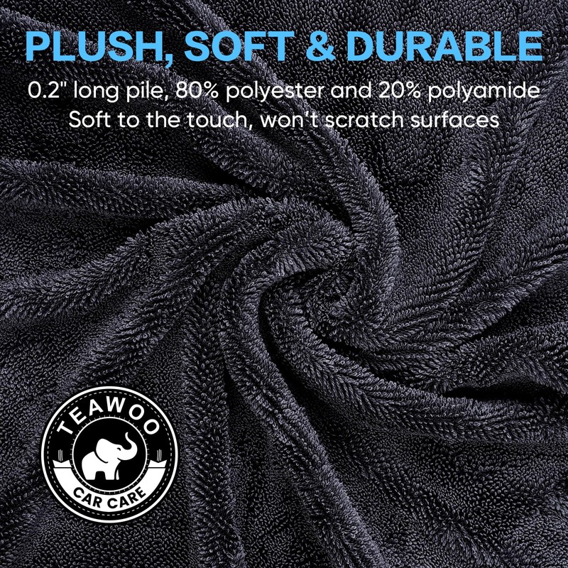 TEAWOO Shiny Wipes Shower Cleaning Cloth, Ultra Absorbent Car Drying