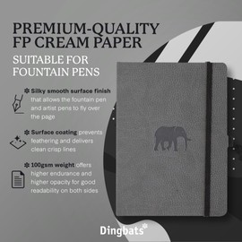 Dingbats* Wildlife Lined Journal A5 - Vegan Leather Soft Cover, Ideal for Work, Travel - Pocket, Elastic Closure, Bookmark