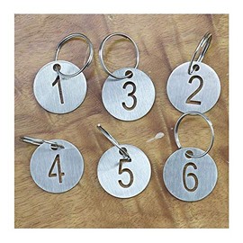 Sourcemall Hollowed Numbered Tags with Key Ring Stainless Steel Circle Tags (1-25)