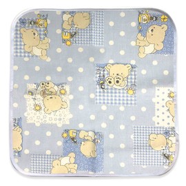 Panini Tessuti, Pure Cotton Napkin for Food - Lunch - Snack in Nursery Size 31 x 31 cm Fancy Blue Bears and Bees