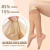 MANZI 12 Pairs Lady's Sheer Knee High Stockings, 12 Pairs