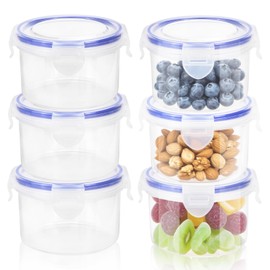 GMMG Storage Jars with Lid, Food Storage Containers Set, 300 ml, Freezer Containers, Kitchen, Leak-Proof Food Containers, Reusable Salad Dressing Containers for Storing Food (Pack of 6)