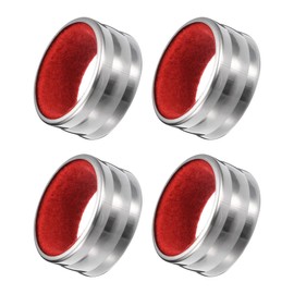 GLOKUUCA Wine Bottle Collars - 4Pack Classy Wine Collar Drip Rings Fits for Bar and Home - Stainless Steel Wine Drop Stopper - (1.57-inch x 0.75-inch, Red Silver)