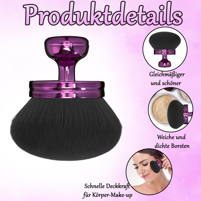 Self-tanning brush, extra purple powder brush, large, portable tanning body