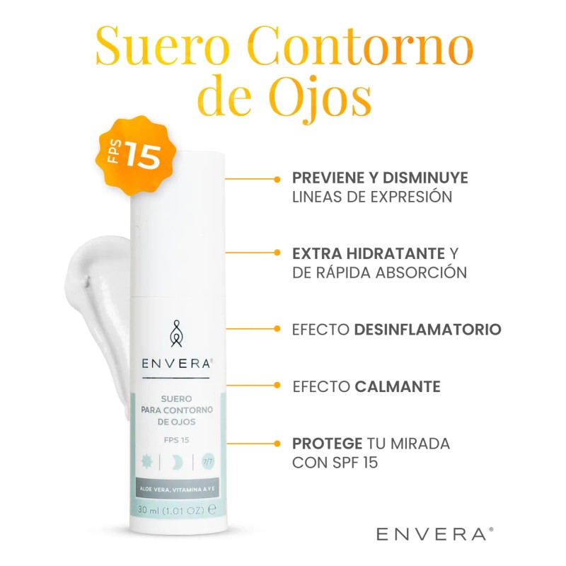 Envera Suero Contorno De Ojos Disminuye Ojeras Y Arrugas