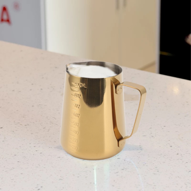 Milk Frothing Pitcher Dual Scale 304 Stainless Steel Milk Frother