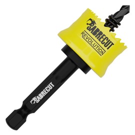 1 x SabreCut HSM025 25mm High Performance Thin Wall Sheet Steel Hole Saw Kit Features Steel Body and HSS M42 Cobalt Arbour with Progressive Tooth Profile for Cutting Wood, Plastic and Steel