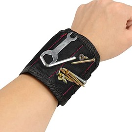 Accessotech Magnetic Wristband Hand Tool Kit Screw Storage Bracelet Holder (Black)
