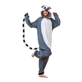ANIUNITUME Adult Lemur Animal Pajamas Onesie Christmas Costume Large