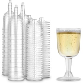 Stock Your Home Plastic Wine Glasses 5 oz (480 Pack), Clear Disposable and Reusable Cups, BPA Free Shatterproof Goblets for Champagne, Desserts, Weddings and Catering