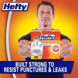 Hefty Ultra Strong Tall Kitchen Trash Bags, Unscented, 13 Gallon, 80 Count