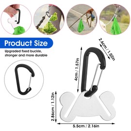 HJZHII Pack of 2 Poop Bag Holders, Hands-Free Holder for Dog Waste Bags, Dog Waste Bag Holder for Lead Dispenser, Practical Accessory for Dog Waste Bags (Black)