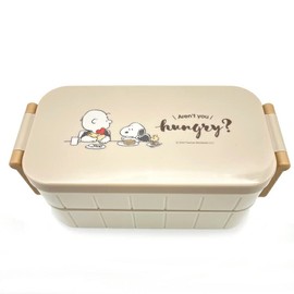 Kamio Japan 010481 Snoopy 2-Tier Lunch Box, Cafe