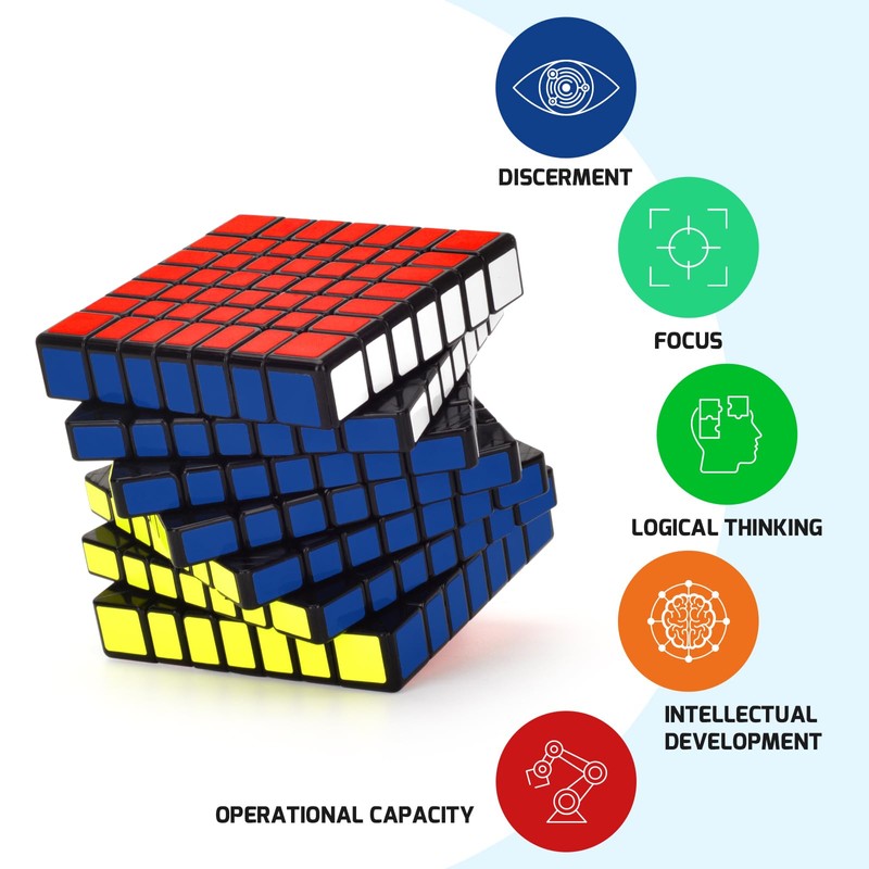 KOSTACHI 7x7 Speed Cube, Professional 7x7x7 Rubik's Cube, Black, 3D