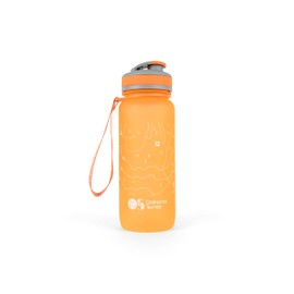Ordnance Survey 650ml Tritan Water Bottle for Fitness, Hiking, Camping, Outdoor Sports, Made From BPA-Free Material, Leak-Proof, Flip-Top Lid, With Handle, Orange